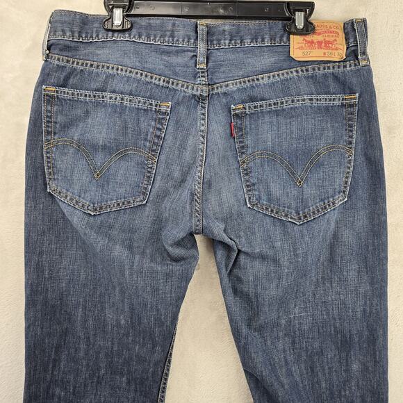 Levis 527 Jeans Mens 36x30 Blue Boot Cut Denim Western Cowboy Rodeo Cotton - Picture 8 of 14